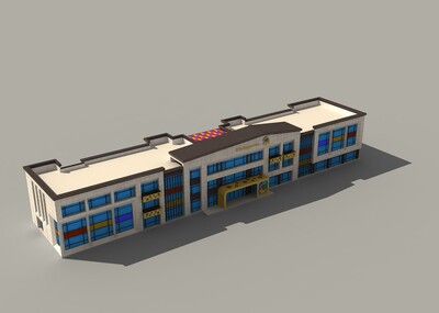 幼儿园学校建筑效果3dmax模型下载插图