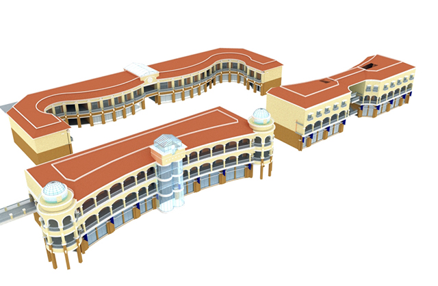 欧式风学校建筑3d模型插图