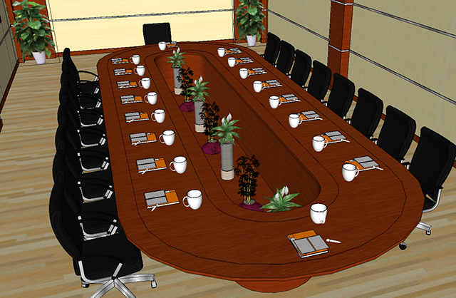 室内会议室su模型下载插图1