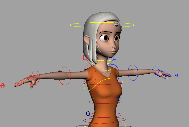 白发少年卡通女孩英雄人物maya绑定角色模型下载插图1
