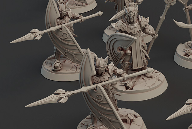 皇家卫队士兵护卫队战士弓箭手精灵战士骑士泰坦熔炉3d打印模型插图1