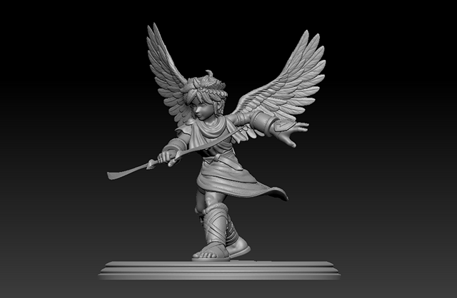 任天堂游戏“Kid Icarus”的主角-Pit的形象雕像3d模型插图2