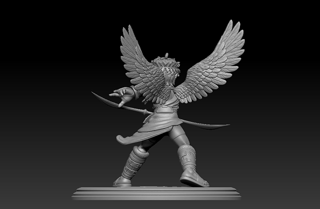 任天堂游戏“Kid Icarus”的主角-Pit的形象雕像3d模型插图1