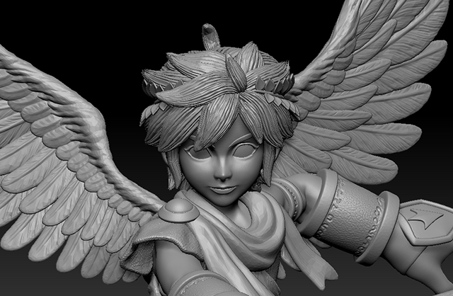 任天堂游戏“Kid Icarus”的主角-Pit的形象雕像3d模型插图3