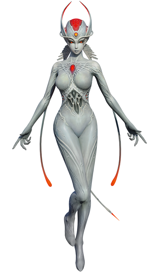 变异人 科幻人物 外星物种 外星人 美女 异形女孩 机器人女孩 科幻生物3d模型插图