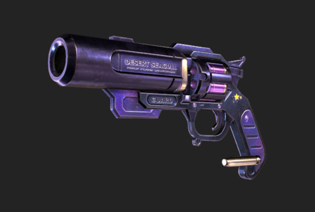 overwatch 守望先锋紫色科幻短枪手枪3d模型插图
