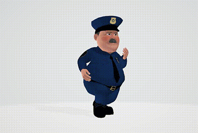 肥胖的卡通警察low poly动画角色模型下载