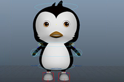萌萌的可爱的小企鹅maya绑定模型插图