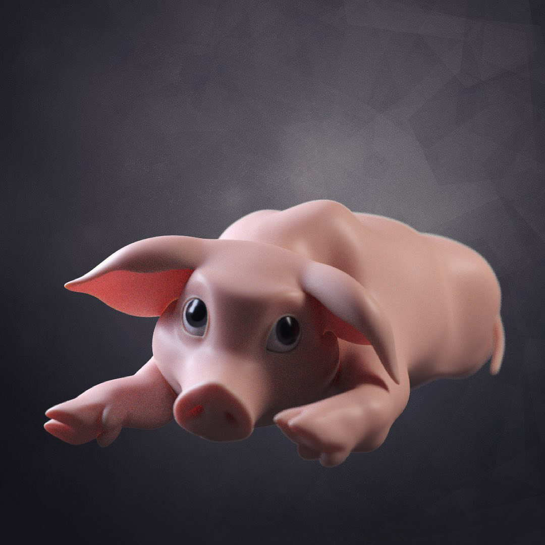 Little cartoon pig Booboo rig卡通小猪Booboo装备maya绑定模型插图8