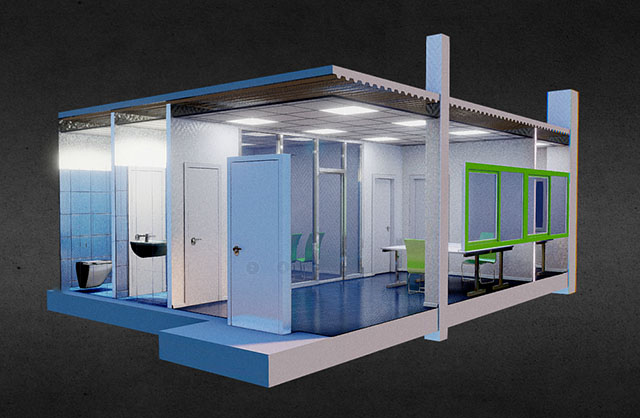 办公空室内空间样品房展示3d模型插图