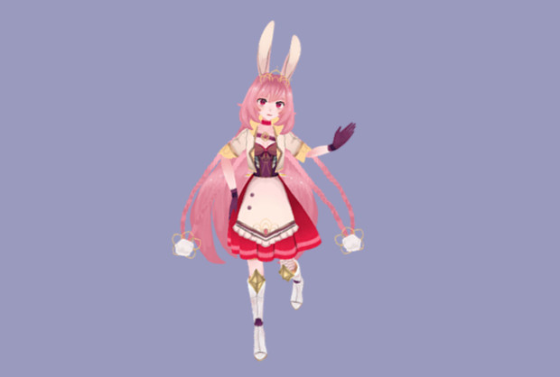兔子战士 兔女郎 少女 二次元 动漫人物 小萝莉3d模型插图