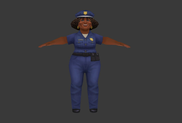 肥胖的女警官女警察3d手绘游戏模型下载插图