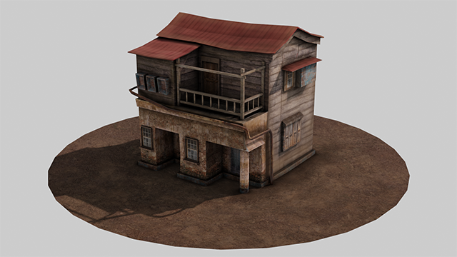 肮脏腐烂的老式木屋LowPoly 住宅建筑blend模型下载插图