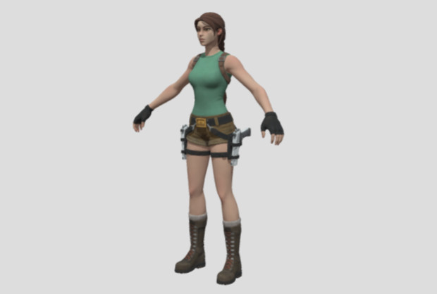 长辫子帅气女战士 美女 长腿女孩 现代角色 萝莉 御姐 劳拉 探险游戏3d模型插图2