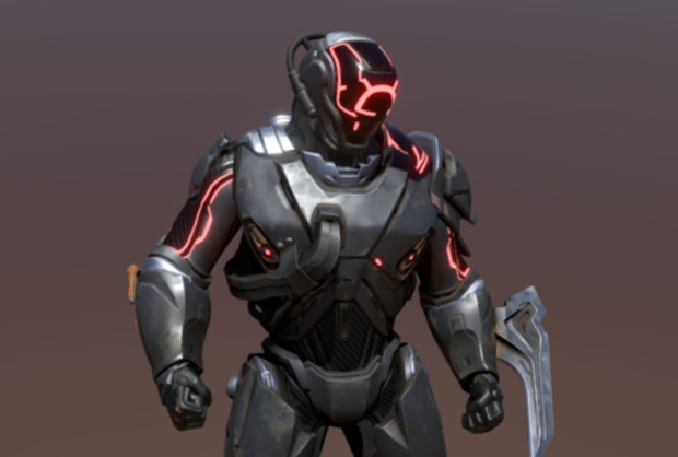 机器人战士  镰刀手 科幻人物 钢铁战士 未来战士 机械臂 钢铁侠 科幻铠甲 堡垒之夜3d模型插图1