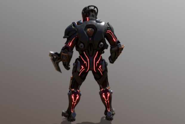 机器人战士  镰刀手 科幻人物 钢铁战士 未来战士 机械臂 钢铁侠 科幻铠甲 堡垒之夜3d模型插图2