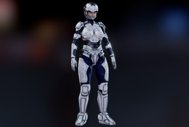 盔甲科幻机器人 宇航员 太空服 科幻女战士 空间站 太空人 次世代3d游戏模型插图