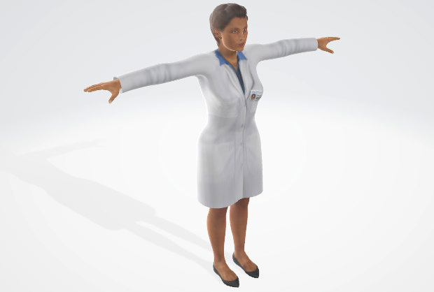 女医生 女护士 白衣天使 3d模型插图1