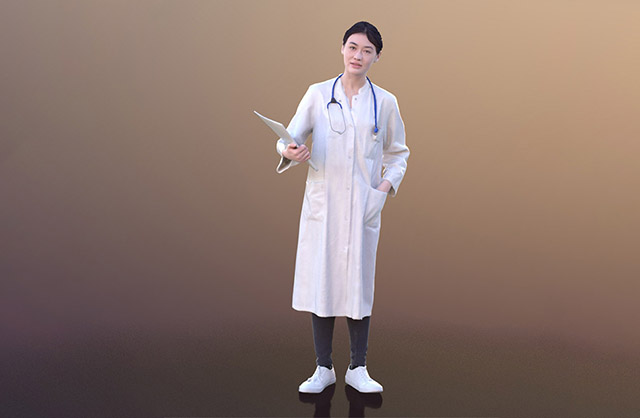 住院部巡房女医生 女护士 白衣天使3d写实模型插图