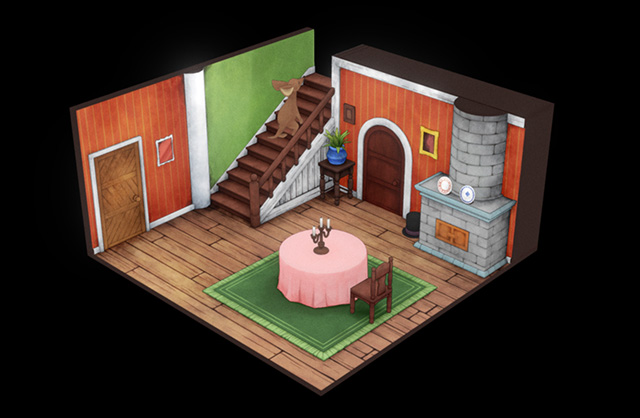 袋鼠的家手绘室内精品场景3d模型 带动画插图