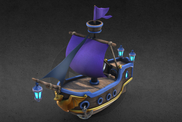 幽灵船 海盗船 帆船 古代木船3d模型插图