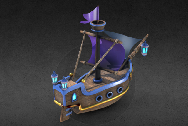 幽灵船 海盗船 帆船 古代木船3d模型插图2