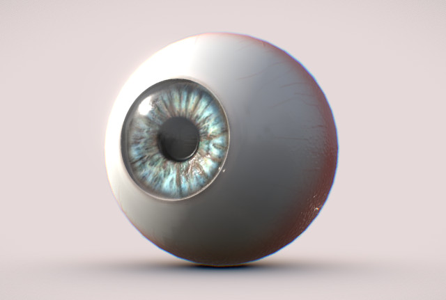 逼真的浅蓝色眼睛（纹理）3d模型插图