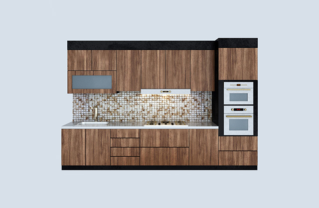 现代厨房组合3d模型插图