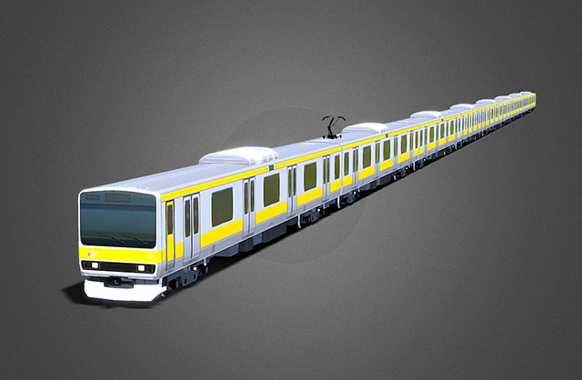 火车 轻轨 地铁 轨道交通工具3d模型插图