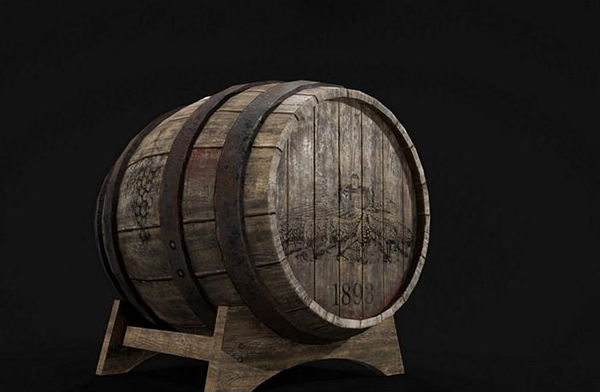 老旧的酒桶Old Wine Barrel次世代3d模型插图2