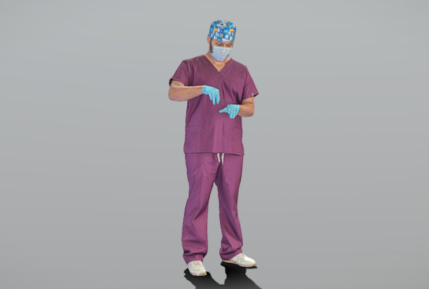 男性外科医生工作3d模型插图