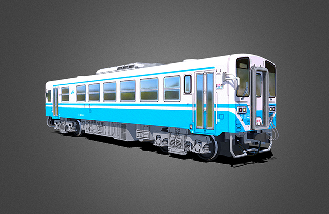 火车 车辆 轨道车 轻轨 地铁3d模型插图
