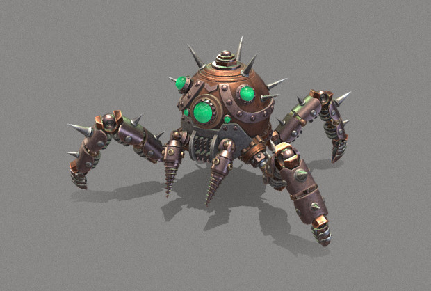 蒸汽朋克蜘蛛机器人3d模型插图