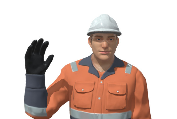 电力工人 维修工 工装人物3d模型插图1