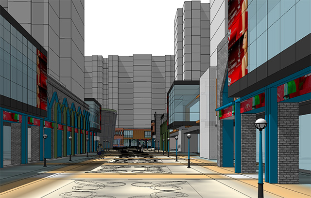现代风格商业综合体和住宅区规划SketchUp模型插图5