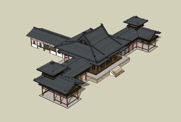 古典中式风 景区亭房 古建筑楼设计SketchUp模型插图1