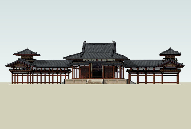 古典中式风 景区亭房 古建筑楼设计SketchUp模型插图