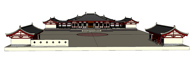 中式古典纪念堂建筑设计SketchUp模型插图1