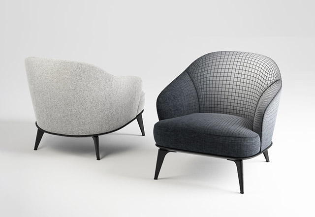 沙发和椅子3d模型插图2