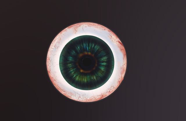 绿色眼球3d模型插图