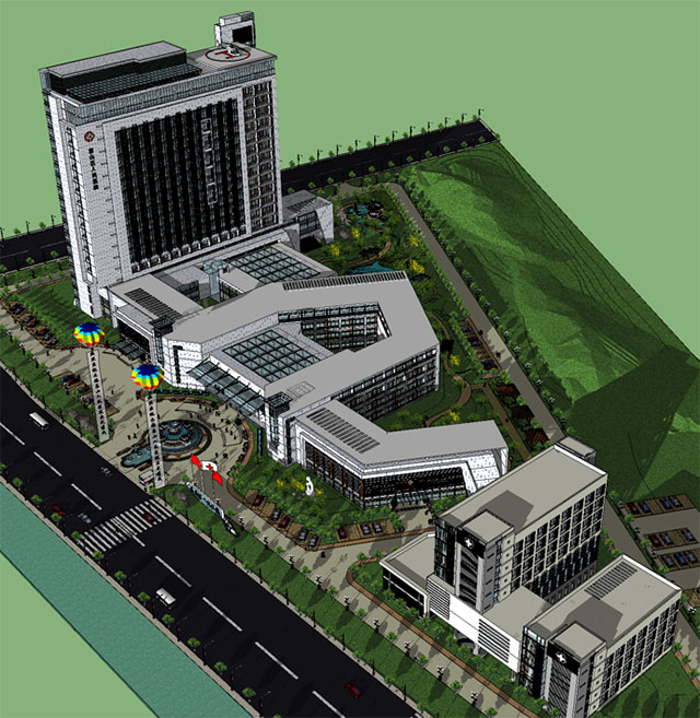 无锡惠山区人民医院SketchUp模型插图