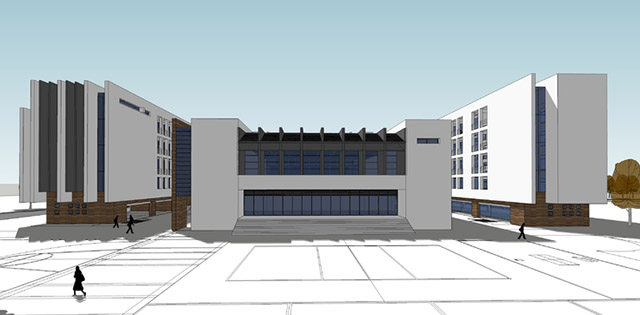 现代风格学校教学楼建筑方案sketchup模型插图2