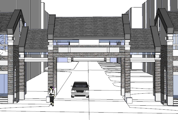 传统民居周村中式建筑商业方案sketchup模型插图2
