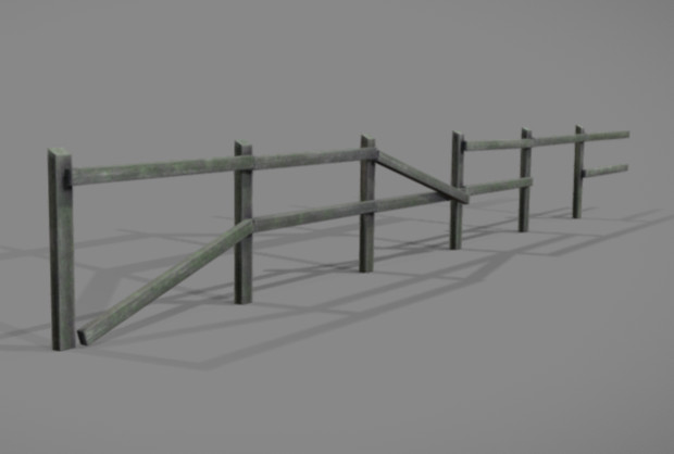 low poly栅栏 木门 篱笆 围栏3d模型插图1