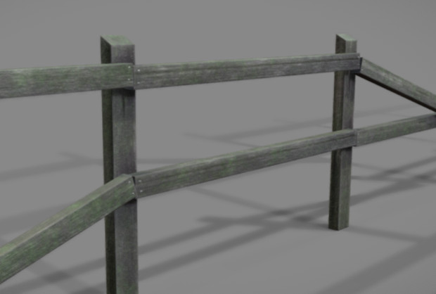 low poly栅栏 木门 篱笆 围栏3d模型插图