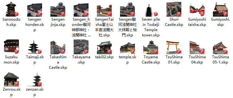 102个日本古建筑sketchup模型合集下载插图1