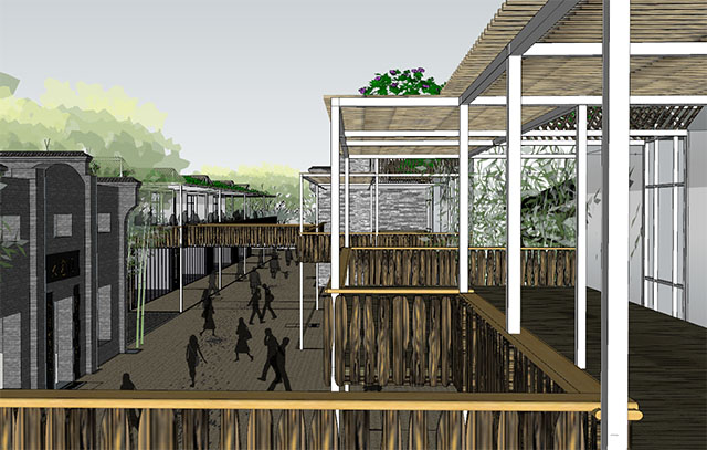 最新沿街模型古街改造建筑sketchup模型插图