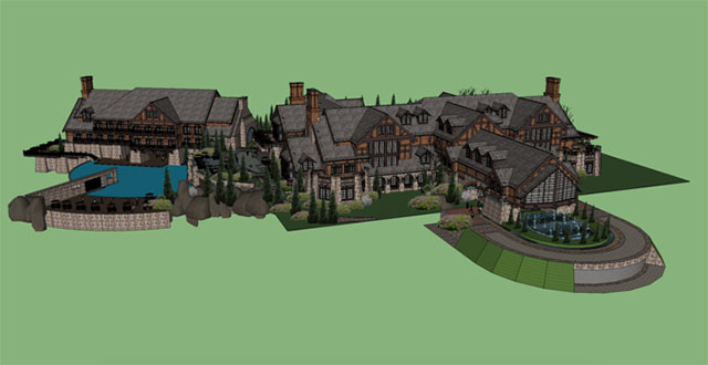 英式风格城堡度假酒店SketchUp模型插图1