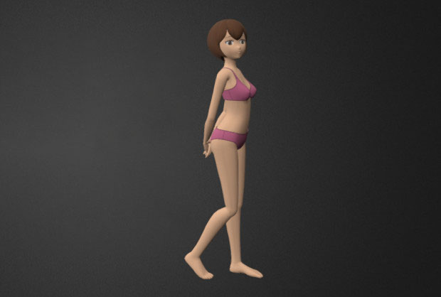 女性姿势动漫人物3d模型插图2