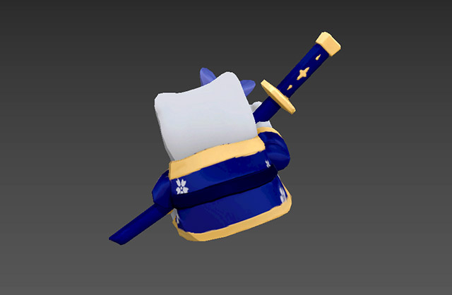 医疗武士蓝色背包3d模型插图1